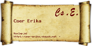 Cser Erika névjegykártya